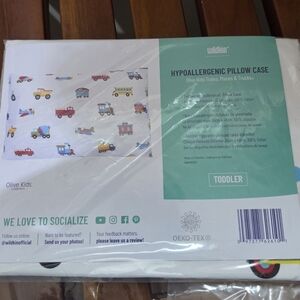 Wildkin 1 Hypoallergenic Pillow Case with Trains, Planes, and Trucks NEW